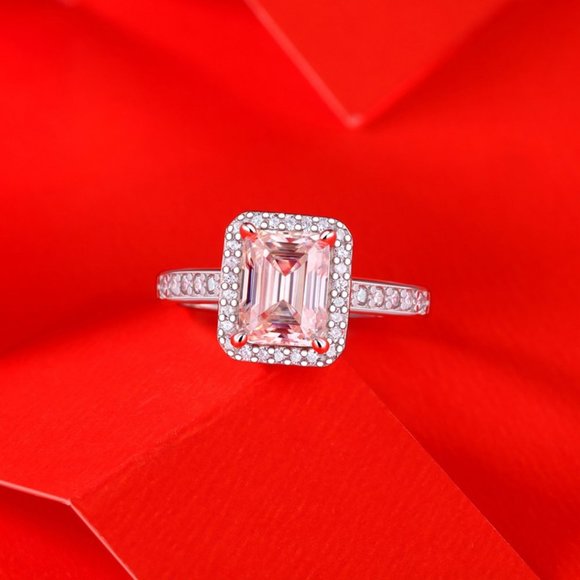 Certified 2 ct. t.w. Moissanite Diamond Emerald Cut Engagement Ring NEW - Picture 4 of 11